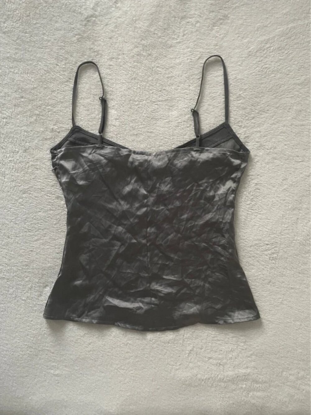 Vintage Y2K Grey Green H&M Satin Cami Top Size 8 - Picture 2 of 5